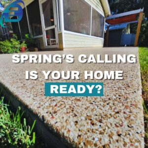 Durable concrete coating for spring